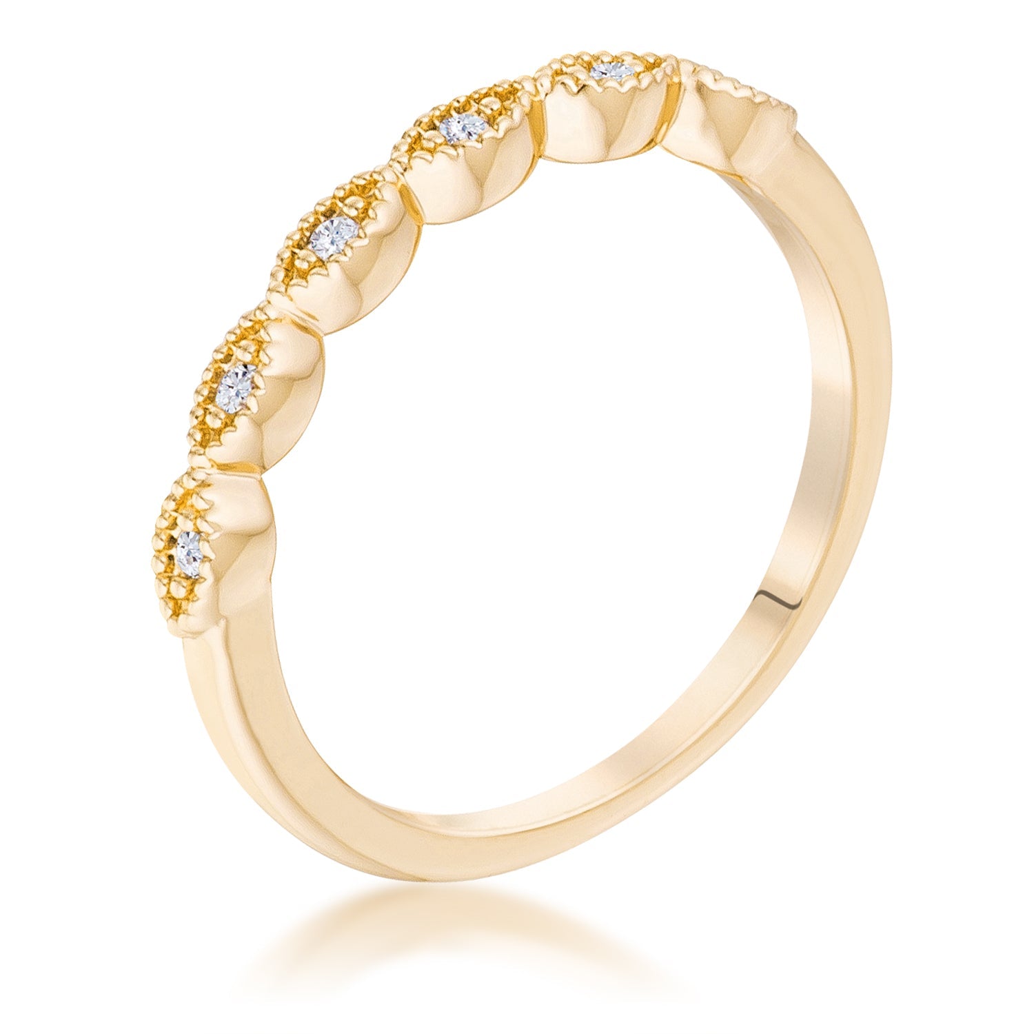 Everyday Spark Modern Icon Gold Plated Sextus Marquise Delicate Stackable Ring - Friggin Jewelry Fashion