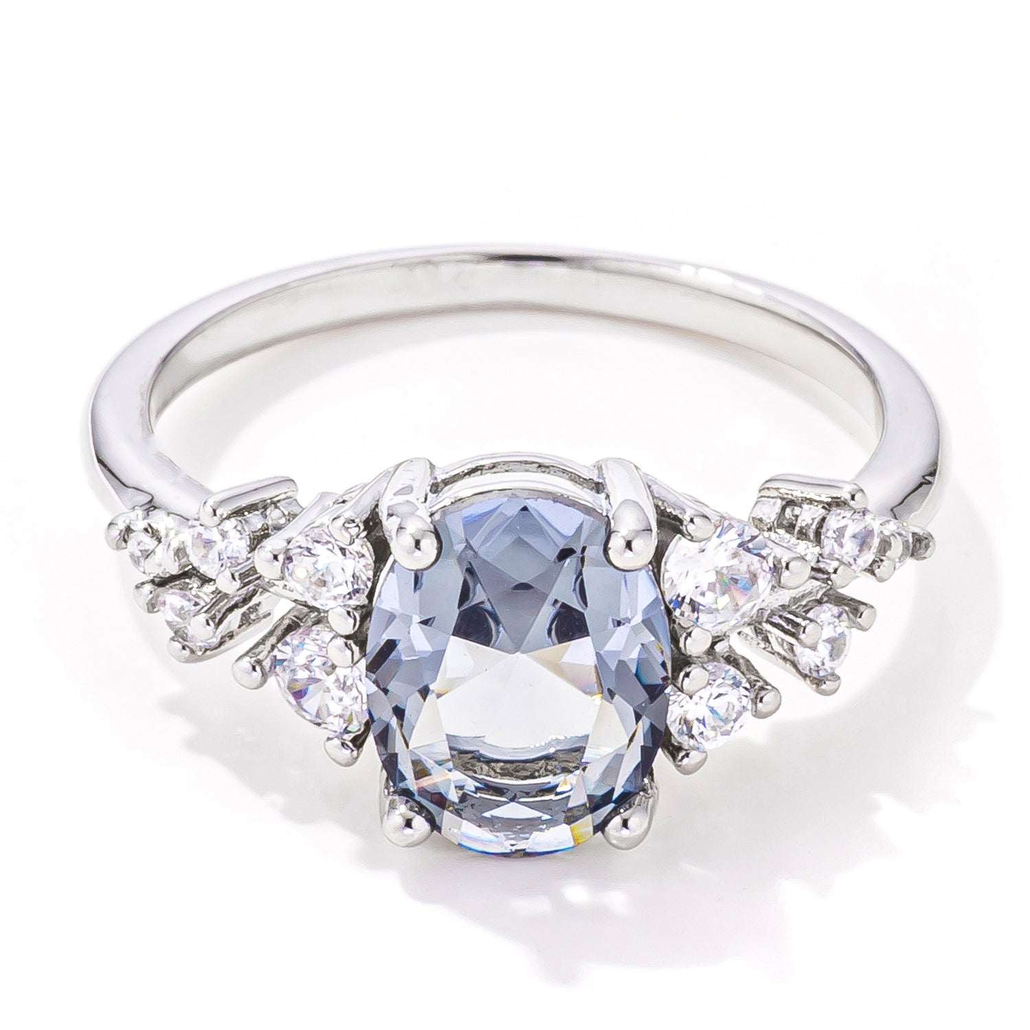 Everyday Whisper Icon Edit 2.95ct. Captivating Grey CZ Engagement Ring - Friggin Jewelry Fashion