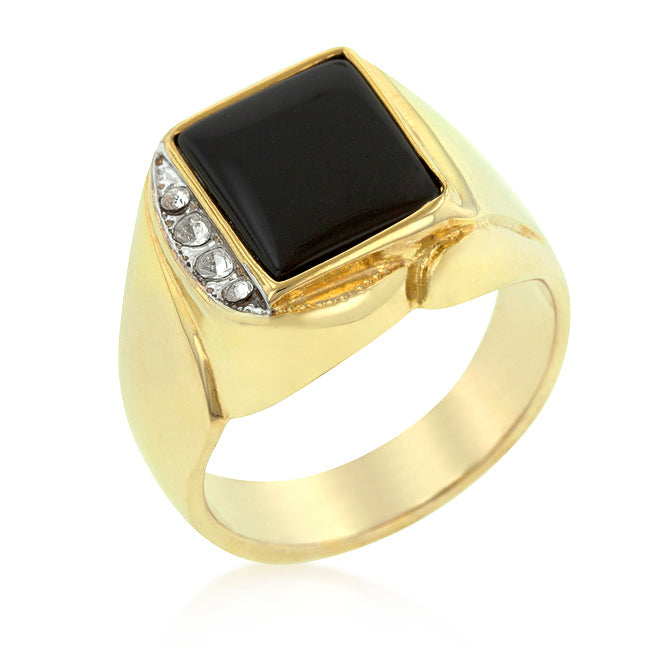 Couture Form Modern Series Onyx and Crystal Statement Ring - Friggin Jewelry Fashion