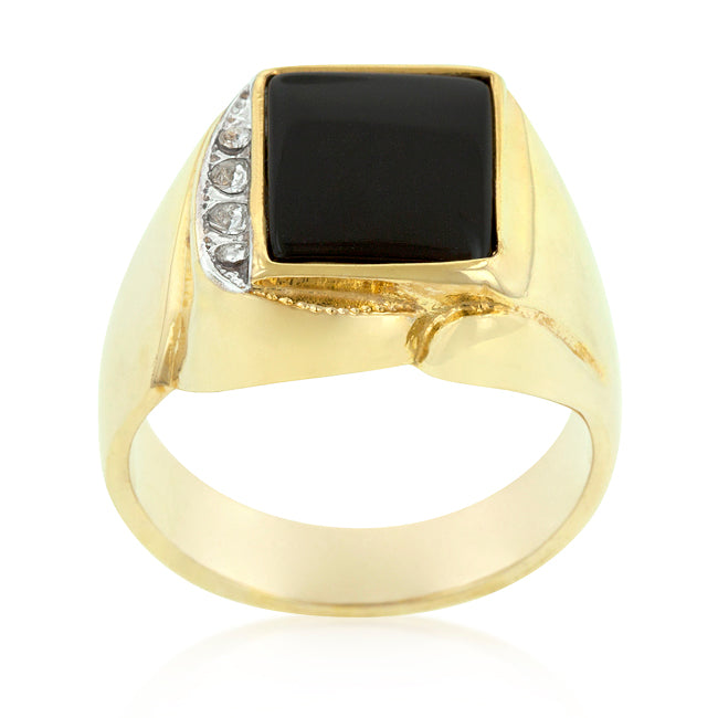 Couture Form Modern Series Onyx and Crystal Statement Ring - Friggin Jewelry Fashion