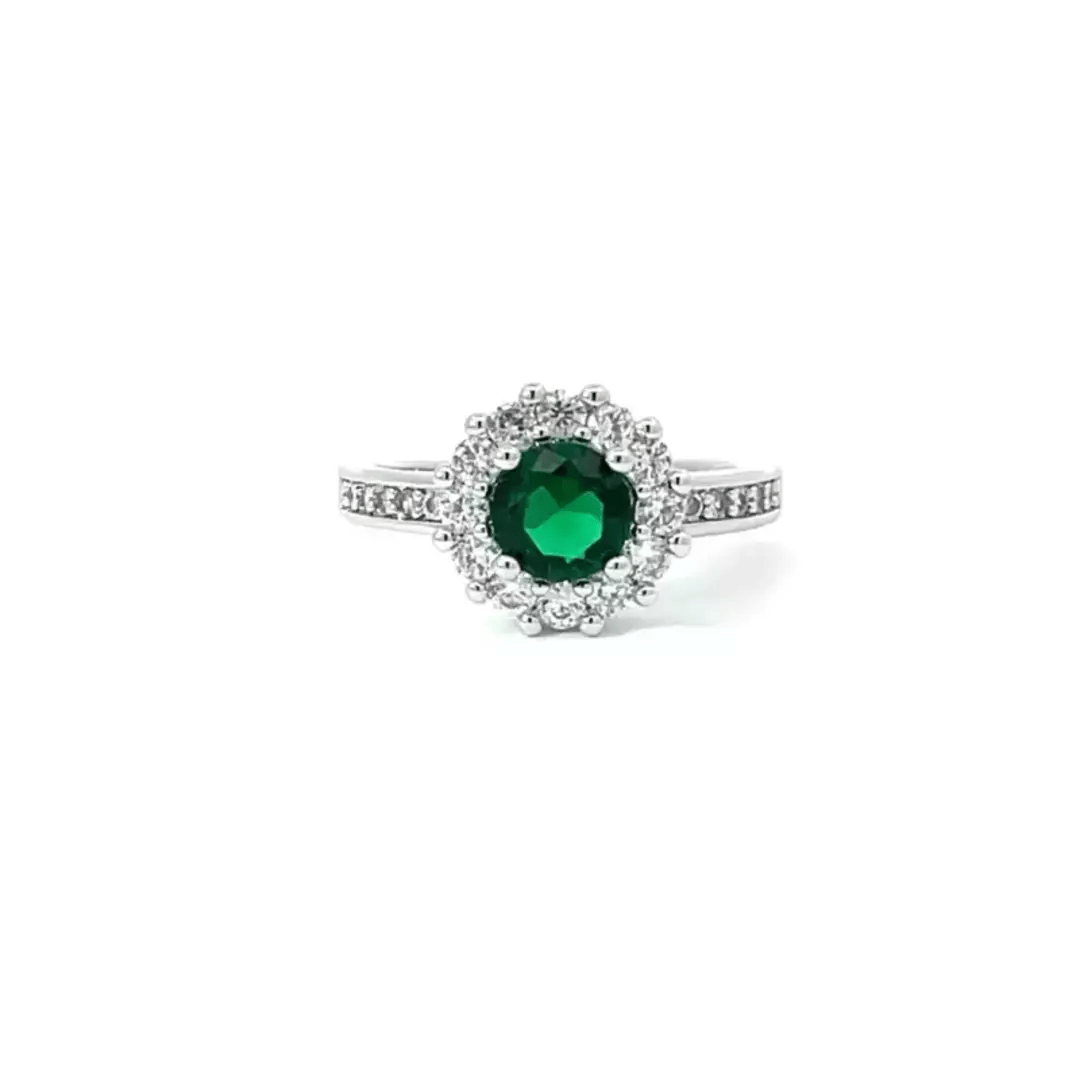 Essential Spark Refined Edit Bella Birthstone Engagement Ring in Green - Friggin Jewelry Fashion